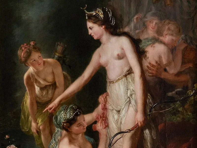 1721-Anna Dorothea Therbusch - Soggiorno e camera da letto di Diana e delle ninfe